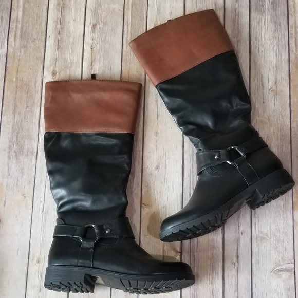 Nature Breeze Shoes - Nature Breeze Black & Brown Tall Shaft Boot 8